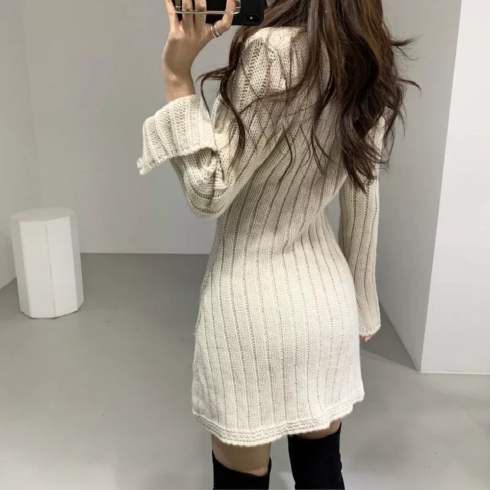 Dress cardigan sweater braid twist knit sexy women - Picture 5 of 6